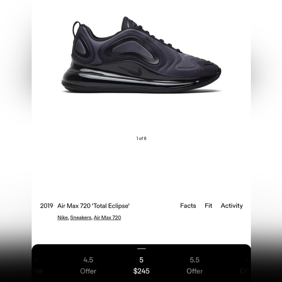 Air Max 720 GS "Total Eclipse" Size 5 - Picture 6 of 6